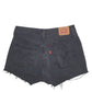 Womens Black Levis Distressed Denim Shorts