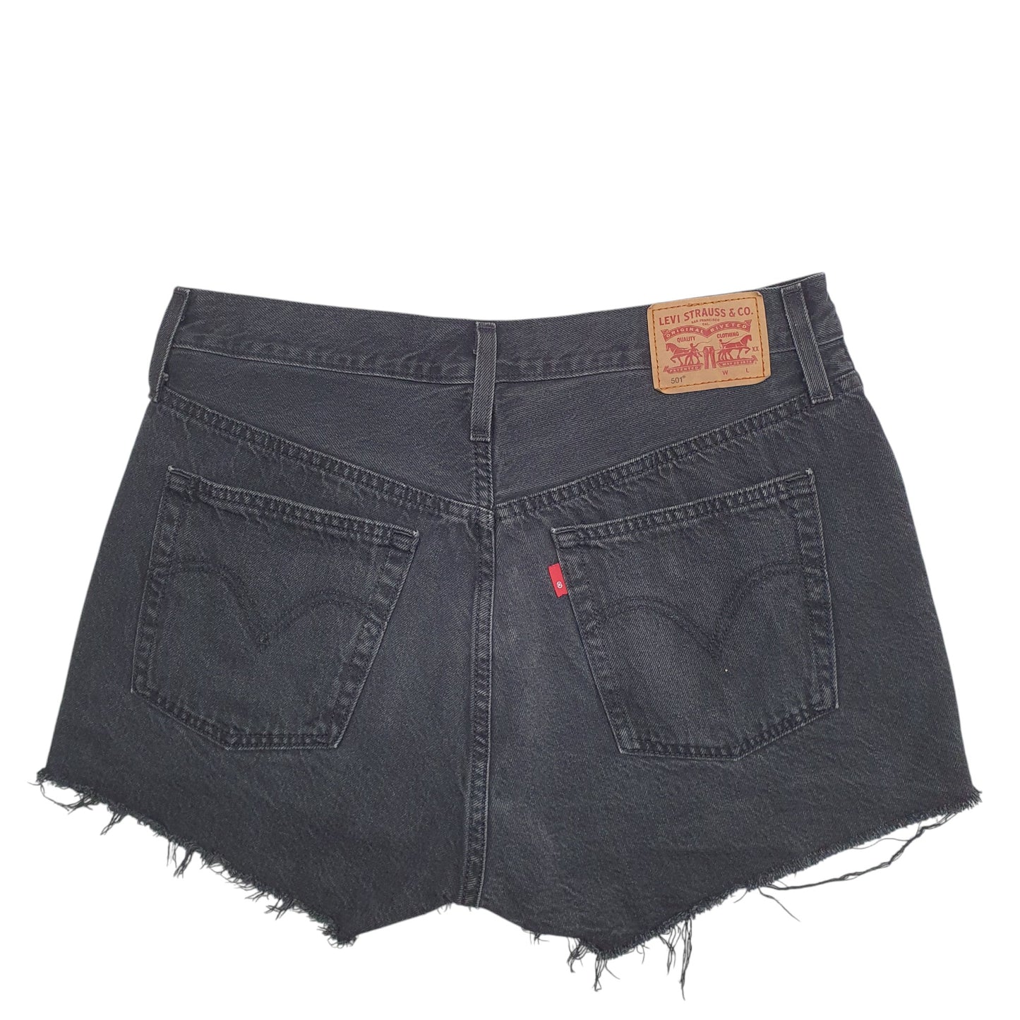 Womens Black Levis Distressed Denim Shorts