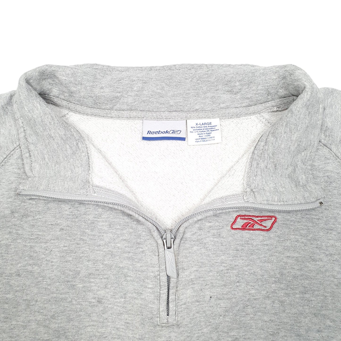 Mens Grey Reebok  Quarter Zip Jumper