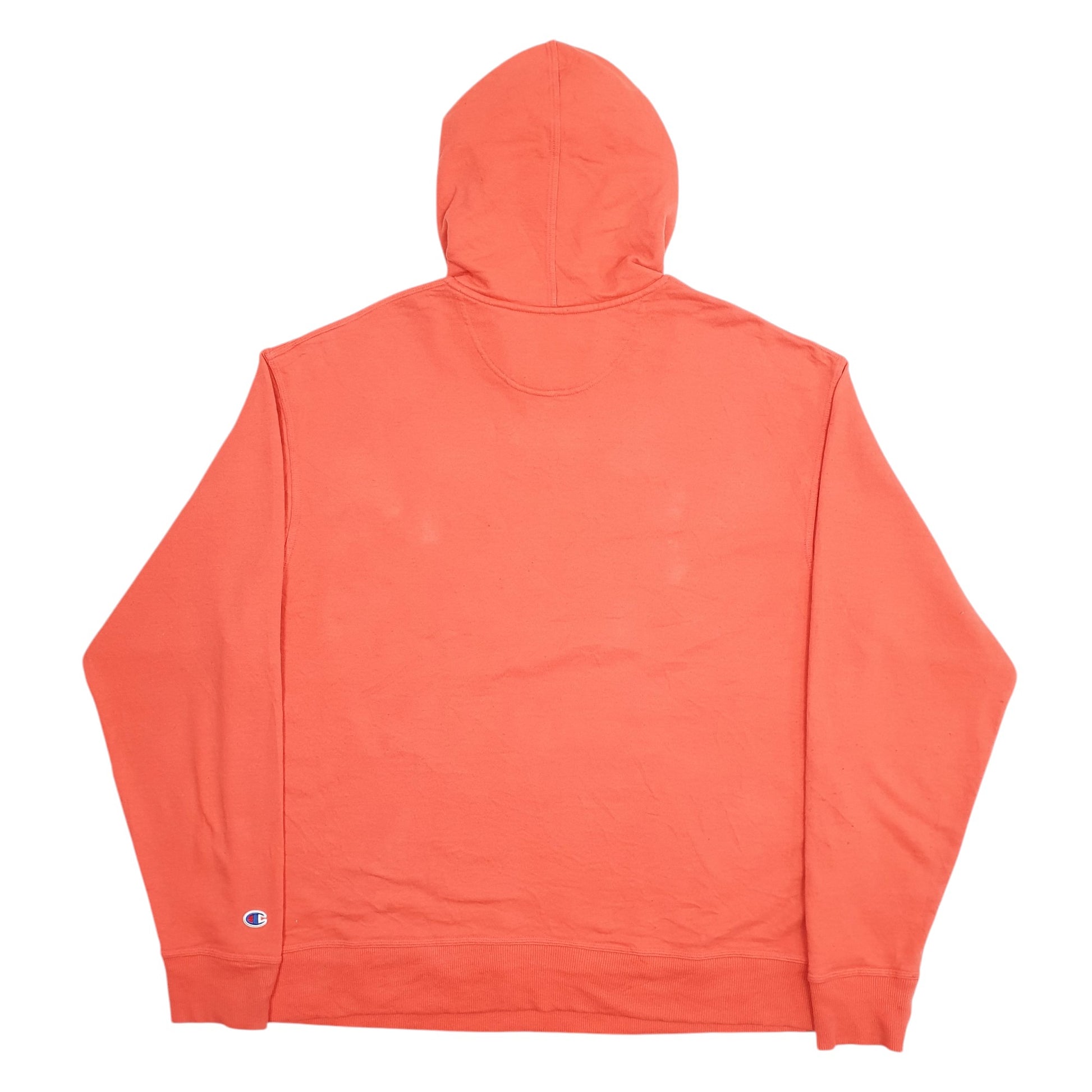 Mens Orange Champion Spellout Hoodie Jumper