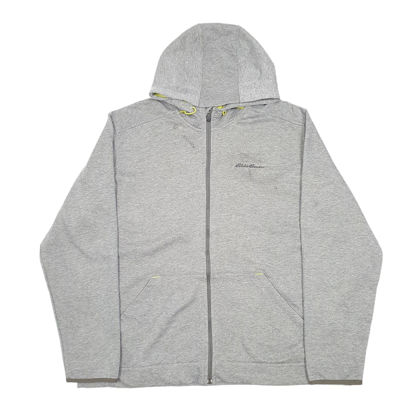 Mens Grey Eddie Bauer Hoodie Outdoor Full Zip Jumper