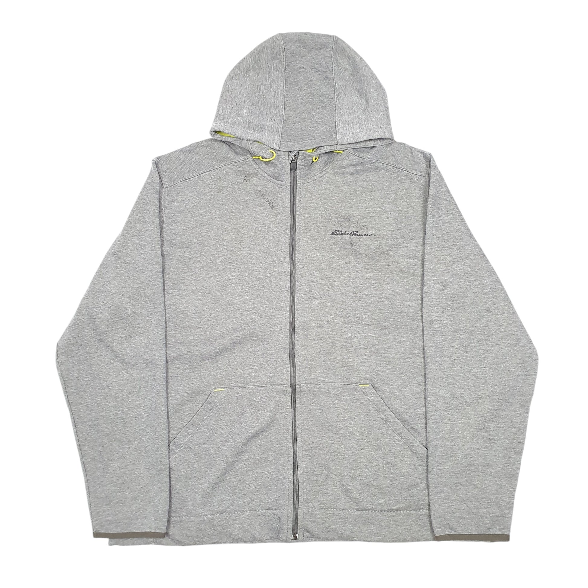 Mens Grey Eddie Bauer Hoodie Outdoor Full Zip Jumper