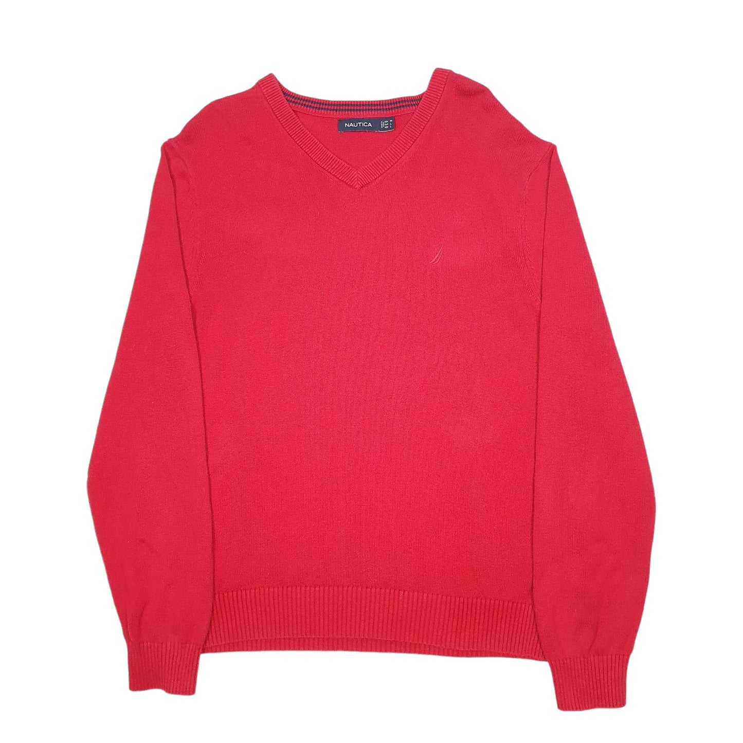 Mens Red Nautica Knit Crewneck Jumper