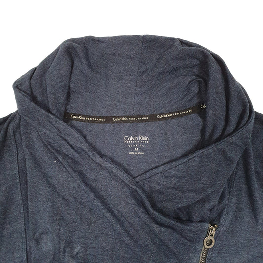 Womens Navy Calvin Klein Performance Zip Through Shawl Jumper