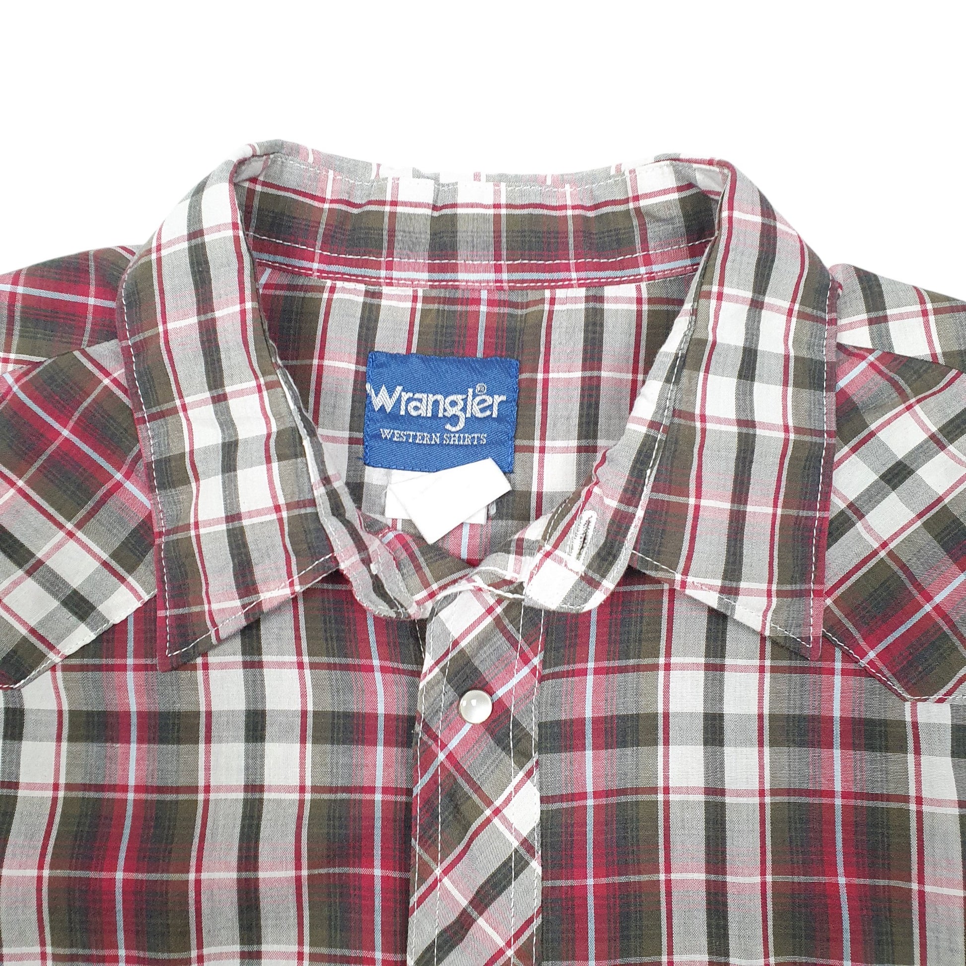 Mens White Wrangler Western Pearl Snap Cowboy Short Sleeve Shirt