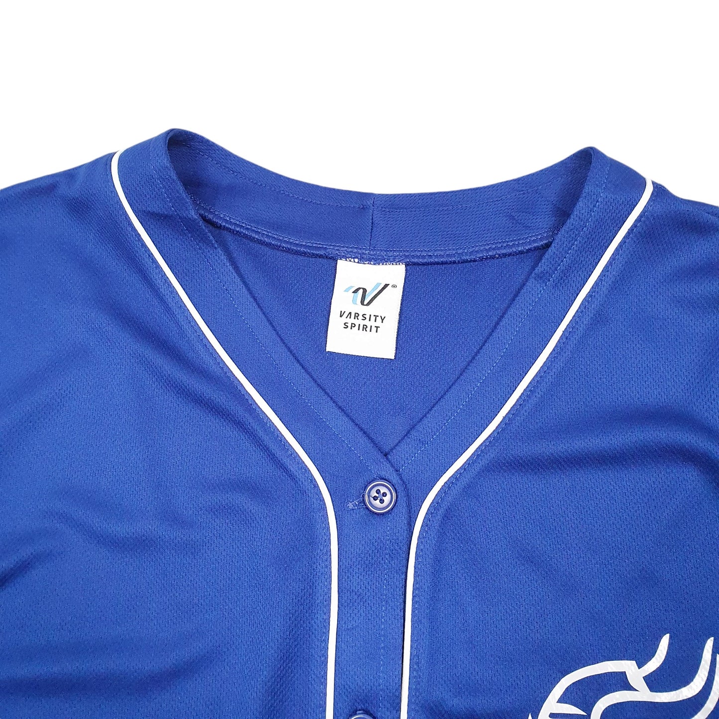 Mens Blue Varsity Spirit Vikings Baseball Jersey Little league USA Short Sleeve T Shirt