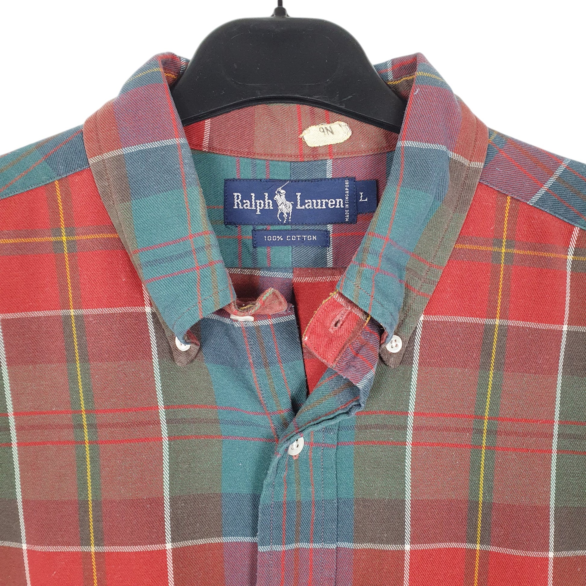 Mens Red Ralph Lauren Vintage Tartan Long Sleeve Shirt