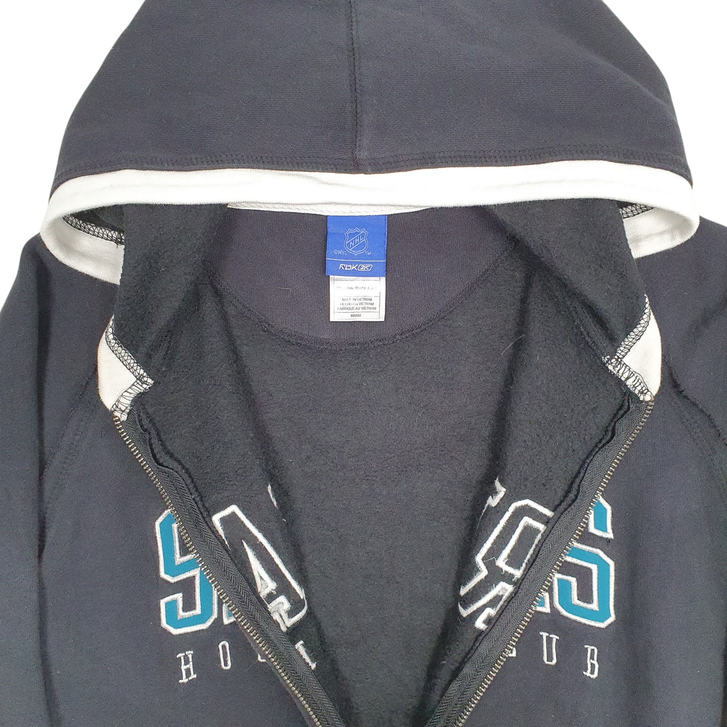 Womens Black NHL San Jose Sharks Hockey Full Zip Jumper