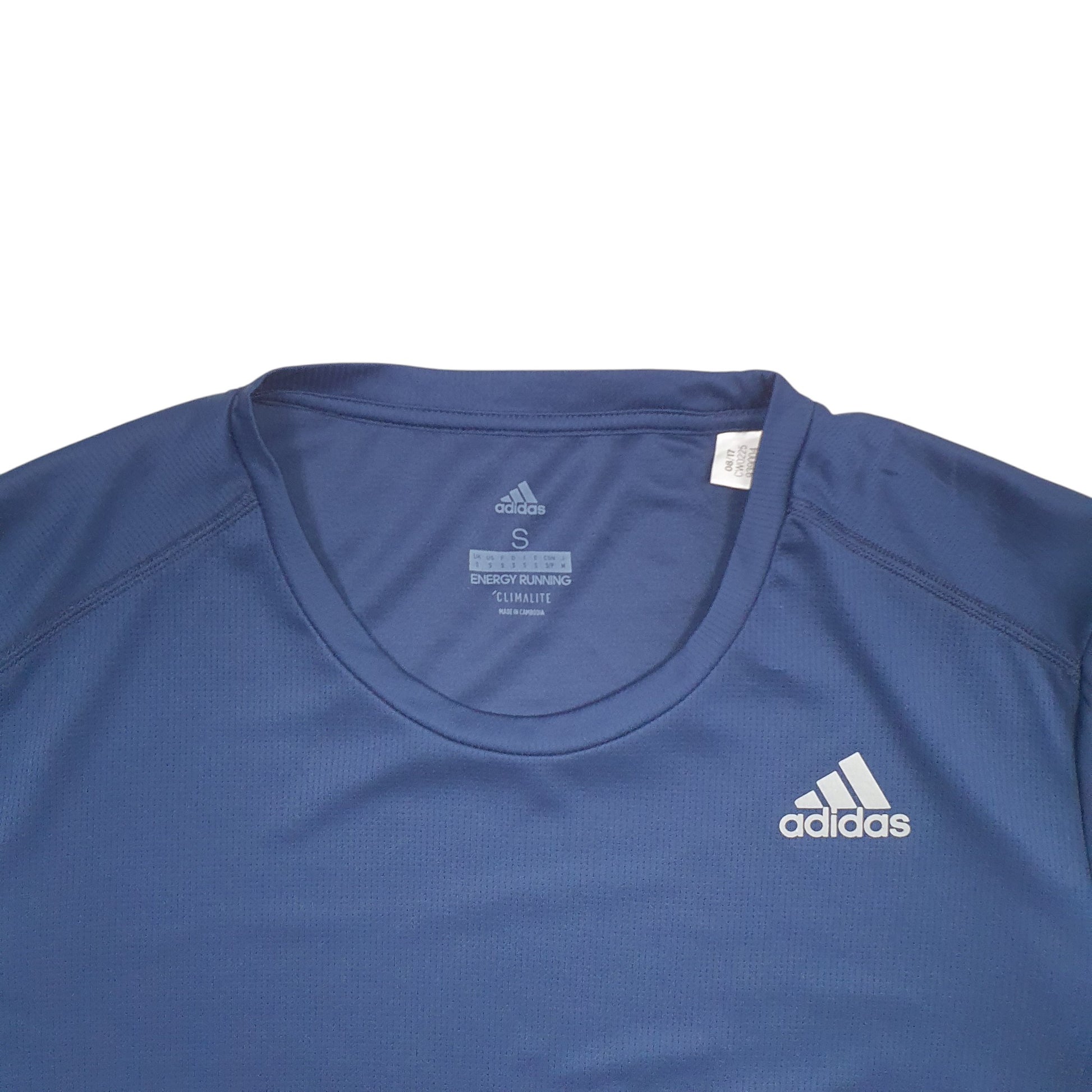 Womens Navy Adidas Active Climalite Running Short Sleeve T Shirt