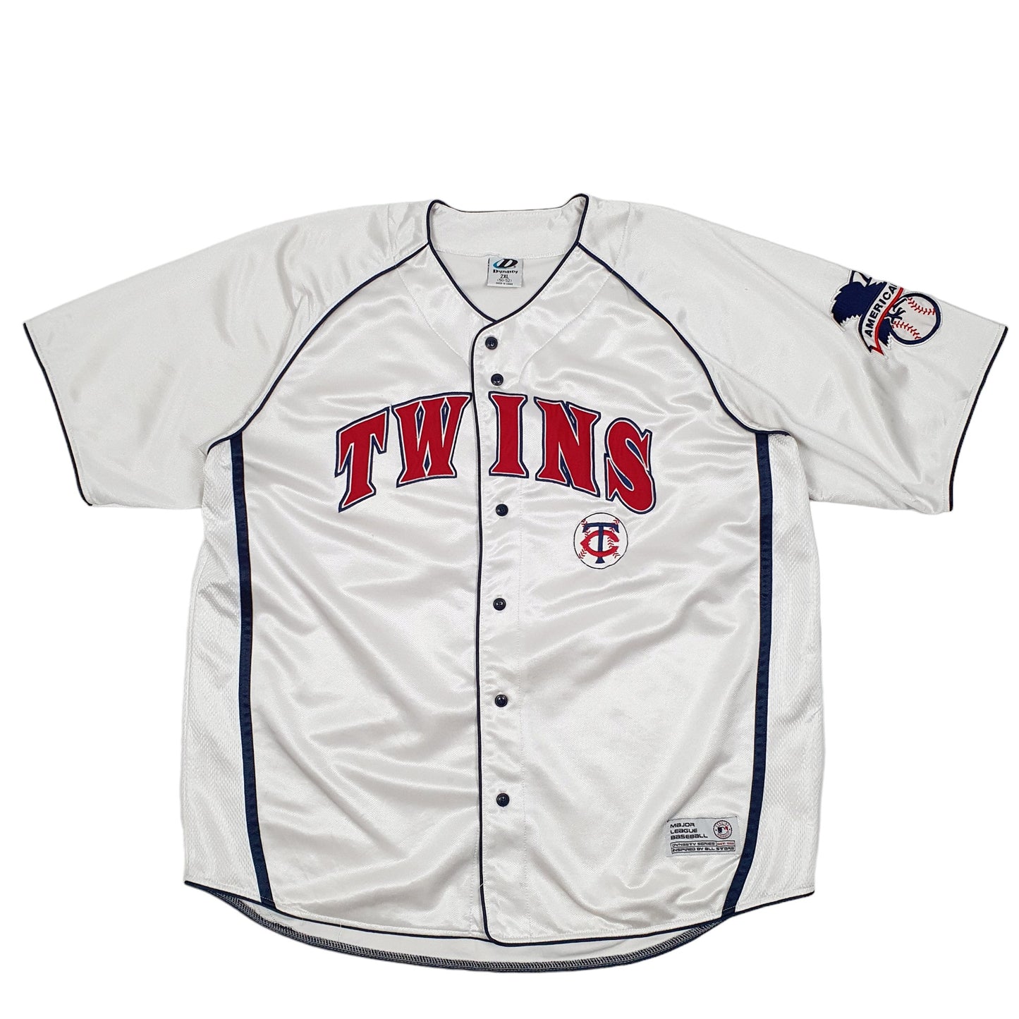 Mens White Dynasty MLB Baseball Jersey Minnesota Twins USA Short Sleeve T Shirt