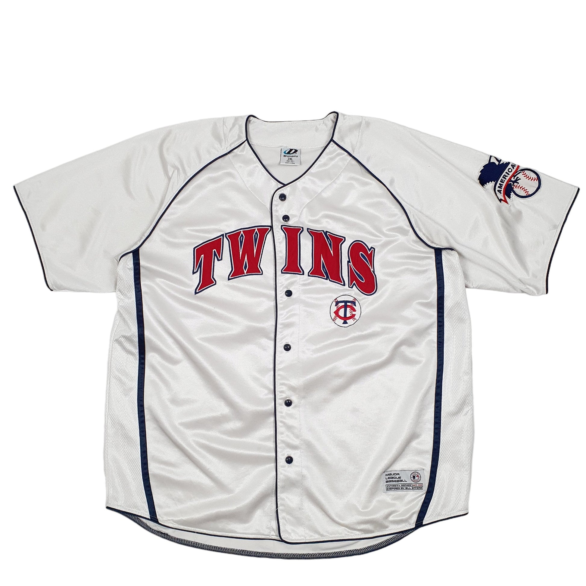 Mens White Dynasty MLB Baseball Jersey Minnesota Twins USA Short Sleeve T Shirt