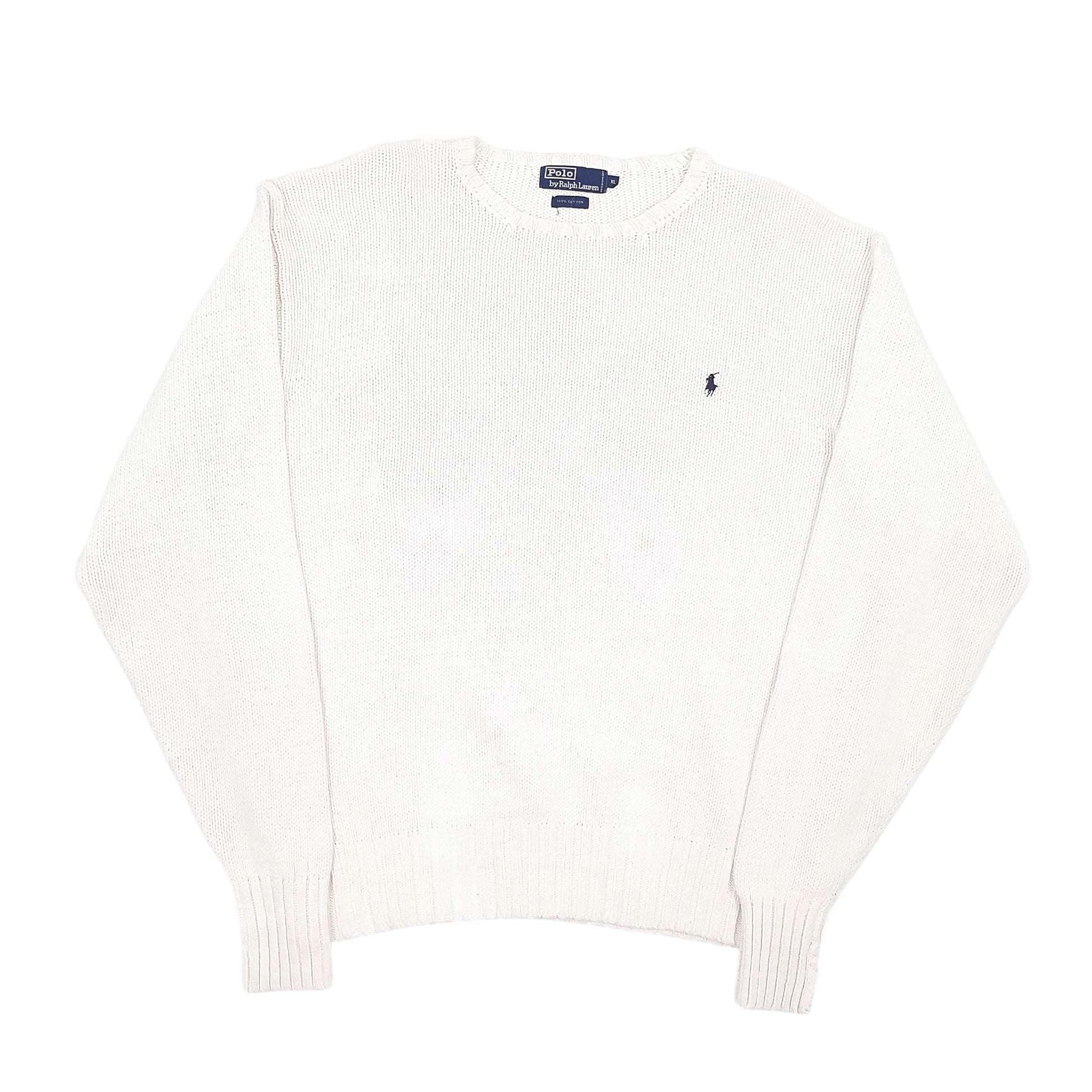 Mens White Polo Ralph Lauren  Crewneck Jumper