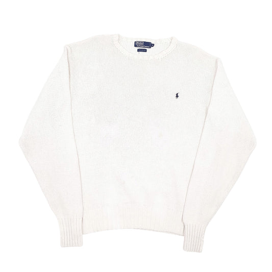 Mens White Polo Ralph Lauren  Crewneck Jumper