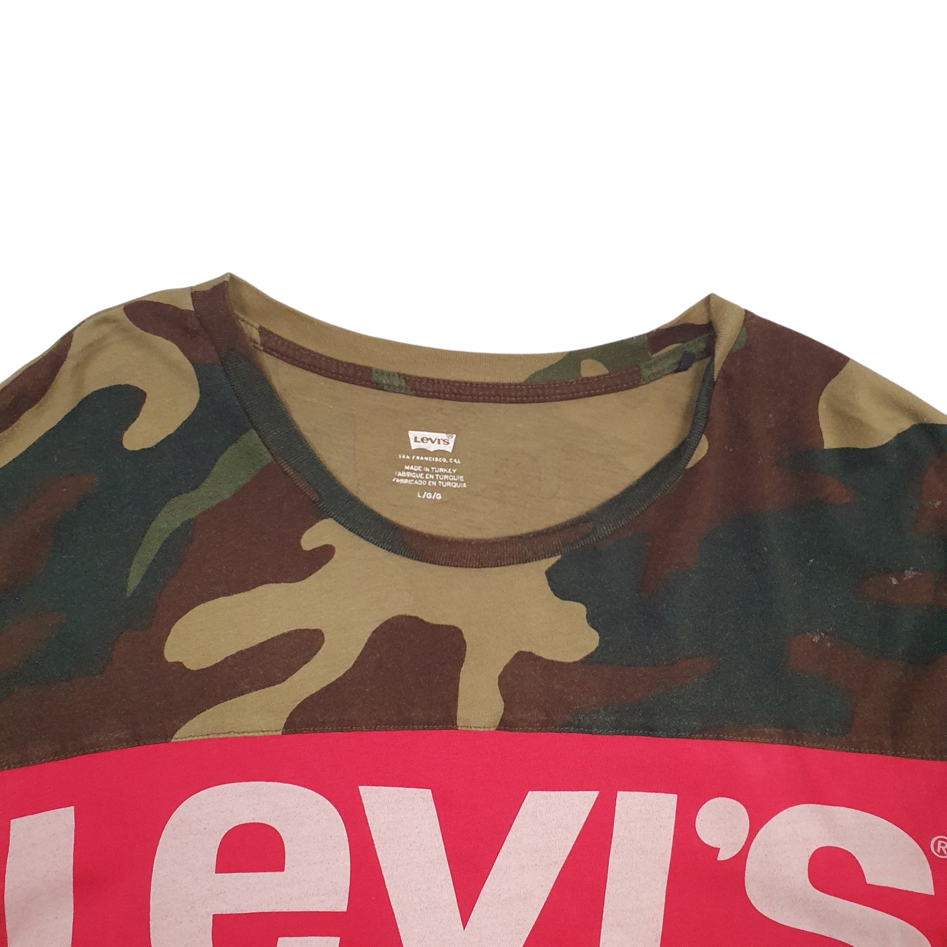 Mens Camo Levis Spellout Camouflage Short Sleeve T Shirt