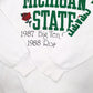Mens White Screen Stars Vintage 80s Made In USA Michigan State Champs Raglan Crewneck Jumper