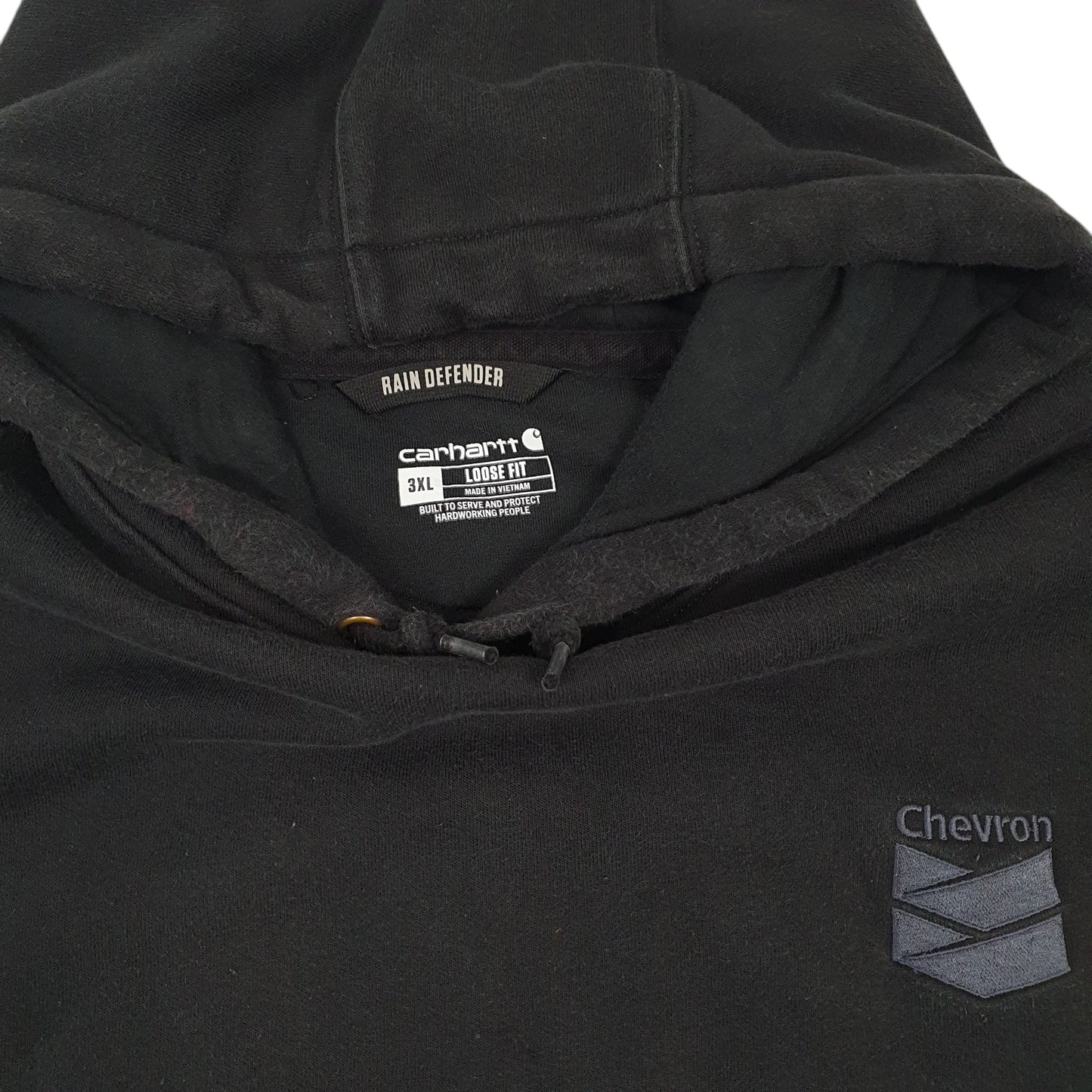 Mens Black Carhartt Chevron Rain Defender Hoodie Jumper