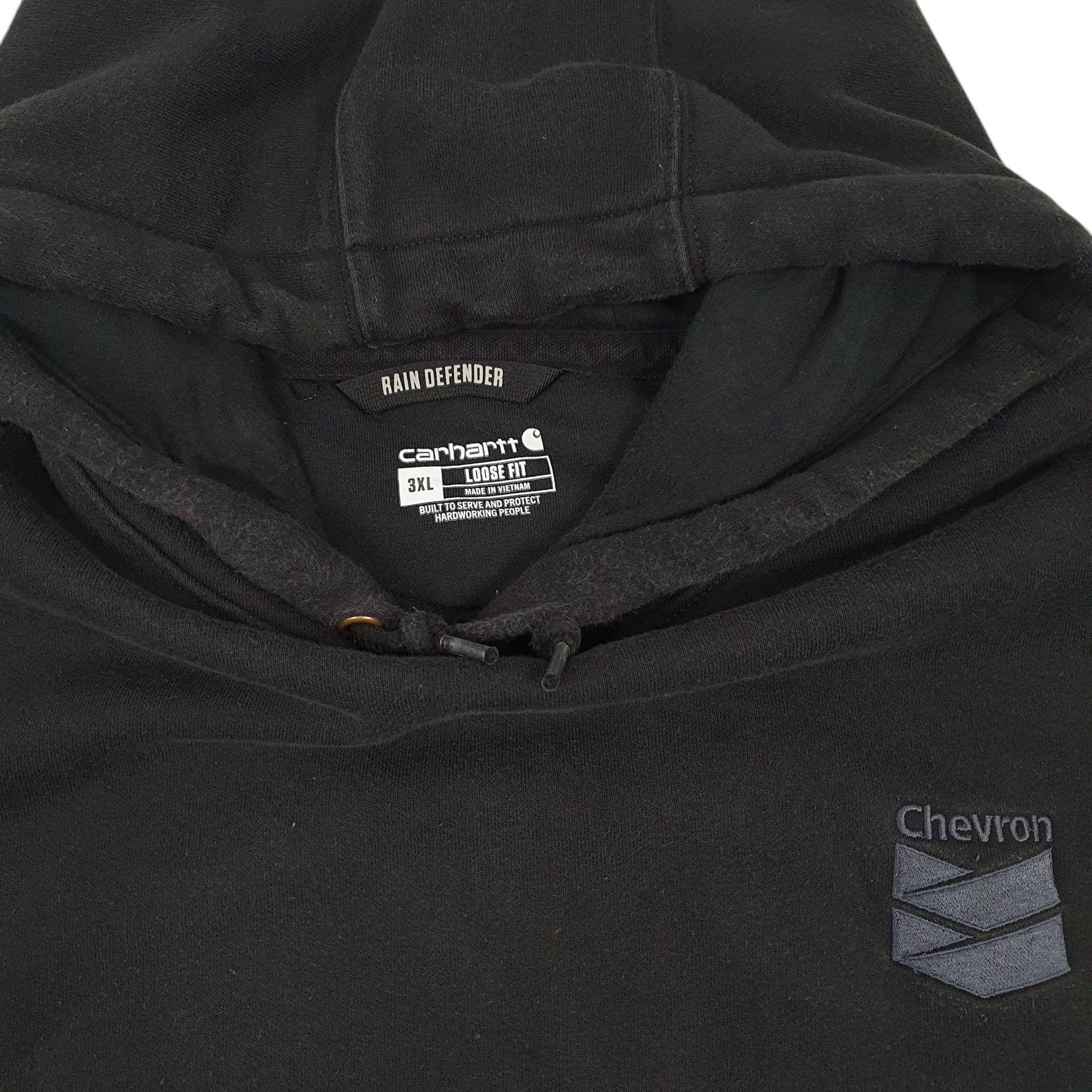 Mens Black Carhartt Chevron Rain Defender Hoodie Jumper