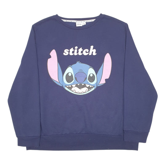 Womens Navy Disney Stitch Lilo Character Crewneck Jumper