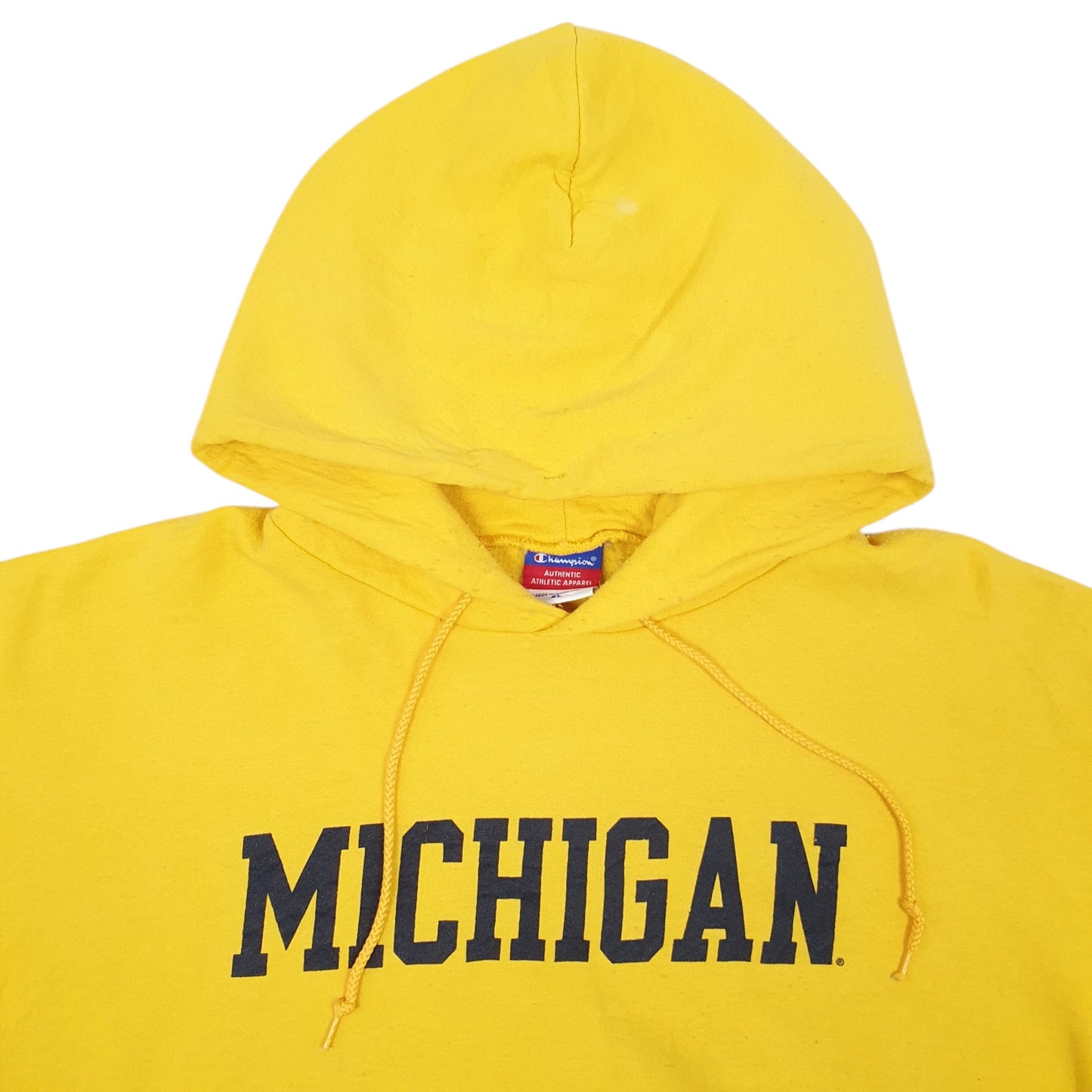 Mens Yellow Champion Michigan Hoodie Jumper