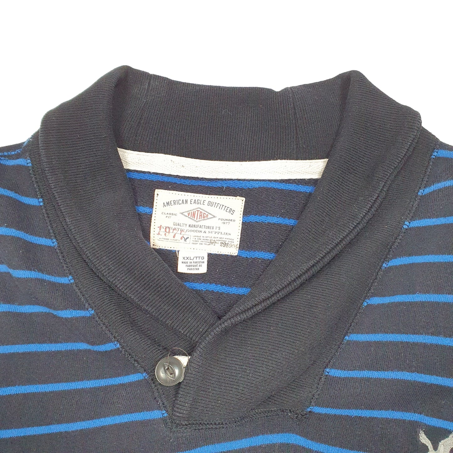 Mens Black American Eagle Outfitters Sweatshirt Sweater Shawl Jumper