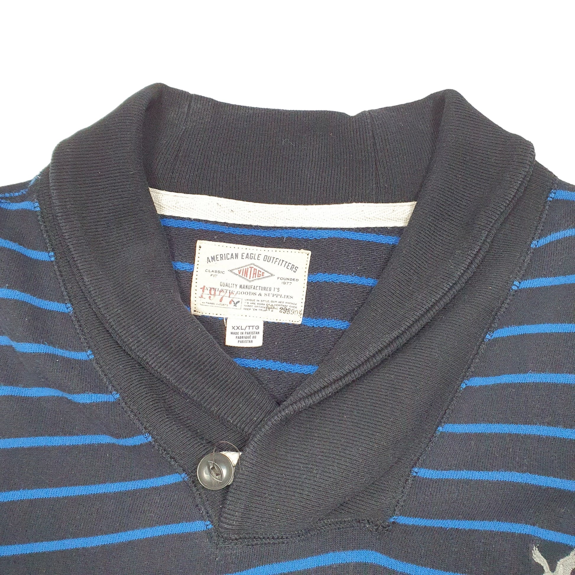 Mens Black American Eagle Outfitters Sweatshirt Sweater Shawl Jumper