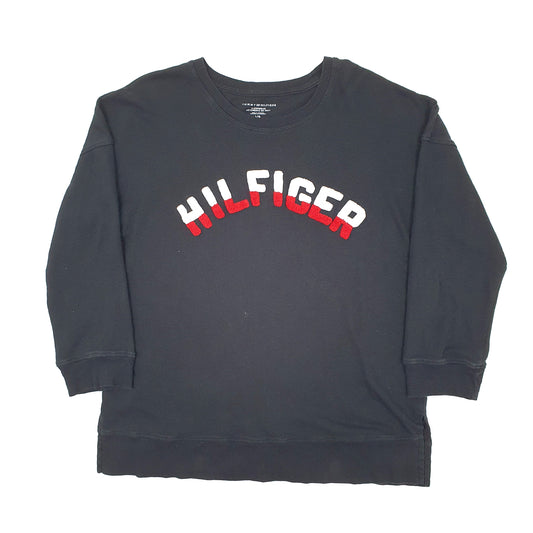 Mens Black Tommy Hilfiger Sleepwear Lightweight Crewneck Jumper