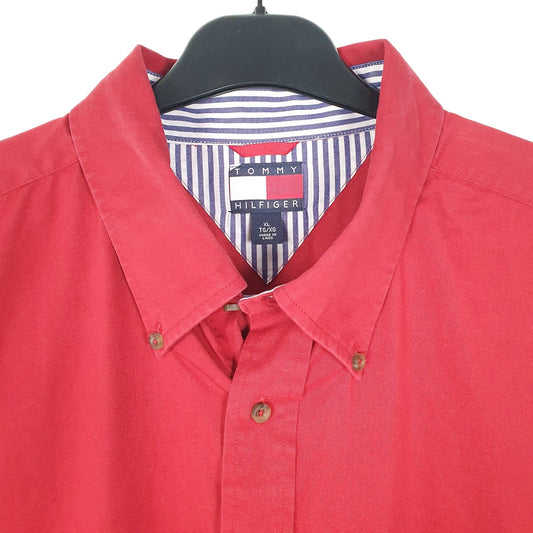 Mens Red Tommy Hilfiger  Long Sleeve Shirt