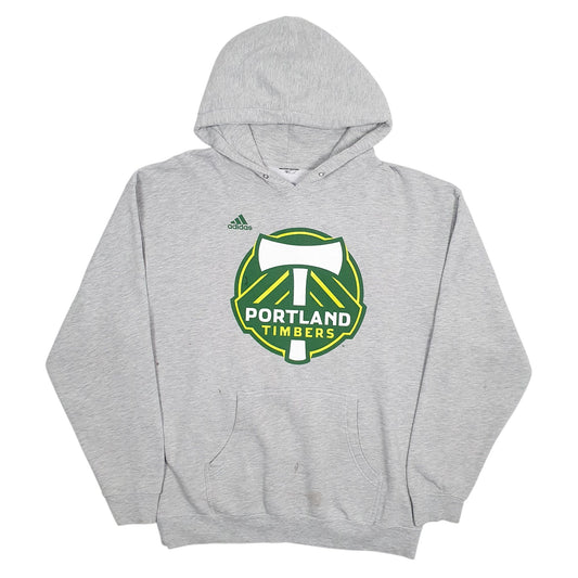 Mens Grey Adidas Portland Timbers Hoodie Jumper