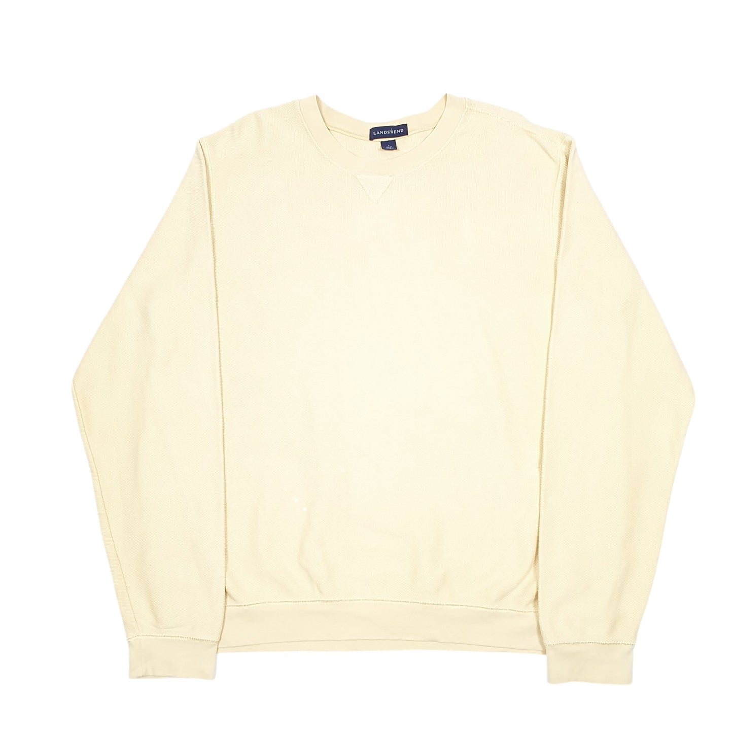 Mens Yellow Lands End Sweater Sweat Crewneck Jumper