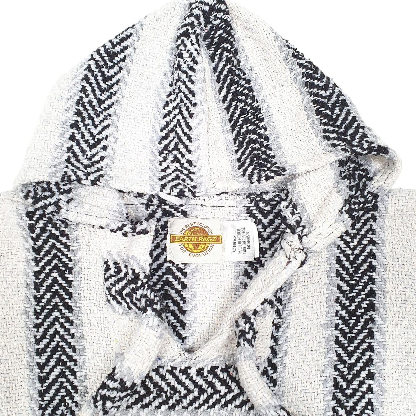 Womens White Earth Ragz Poncho Smock Rug Hippie Surf Hoodie Jumper