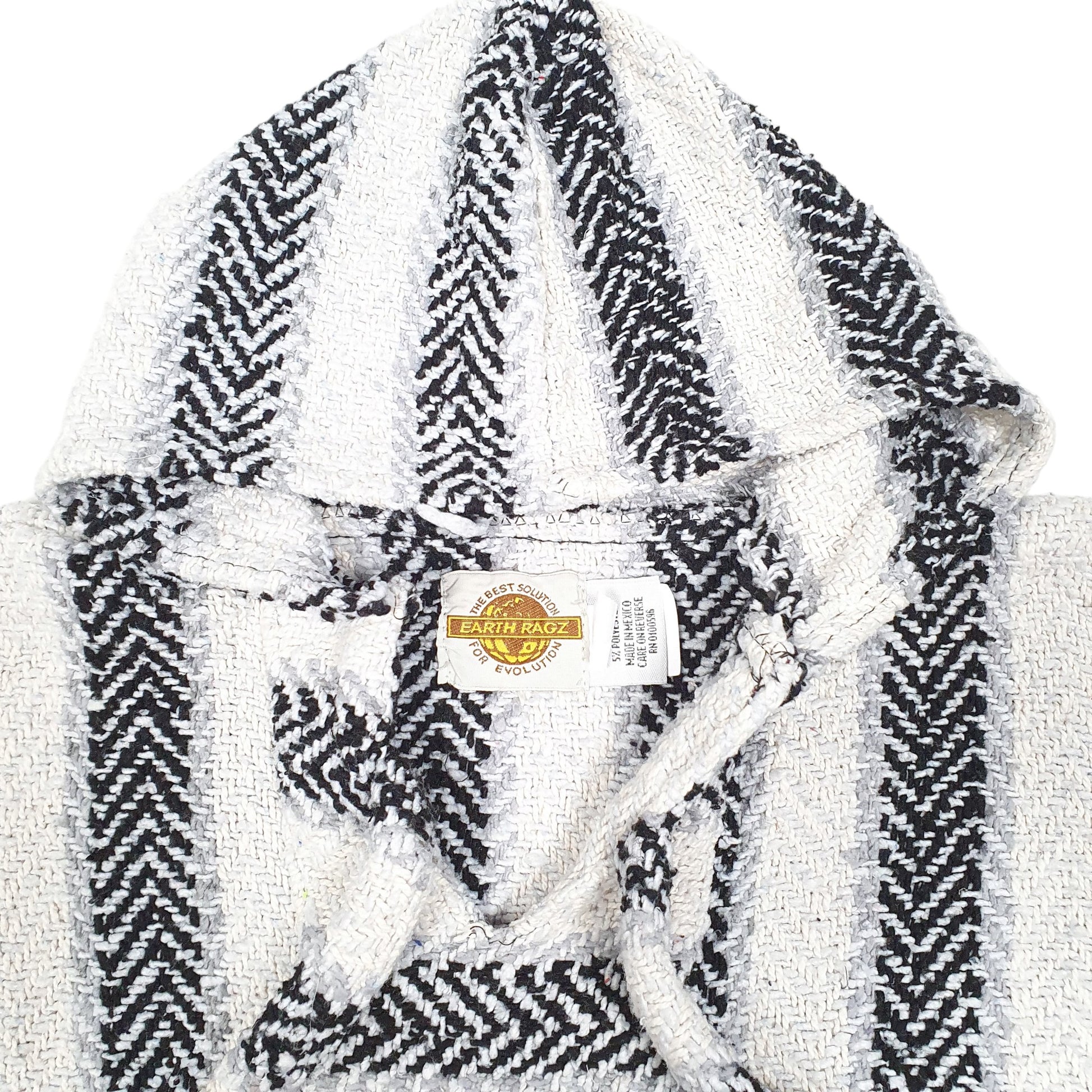 Womens White Earth Ragz Poncho Smock Rug Hippie Surf Hoodie Jumper