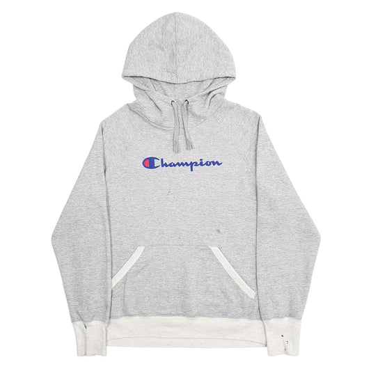 Womens Grey Champion Spellout Hoodie Jumper