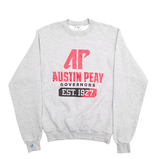 Mens Grey Champion Austin Peay Spellout Crewneck Jumper