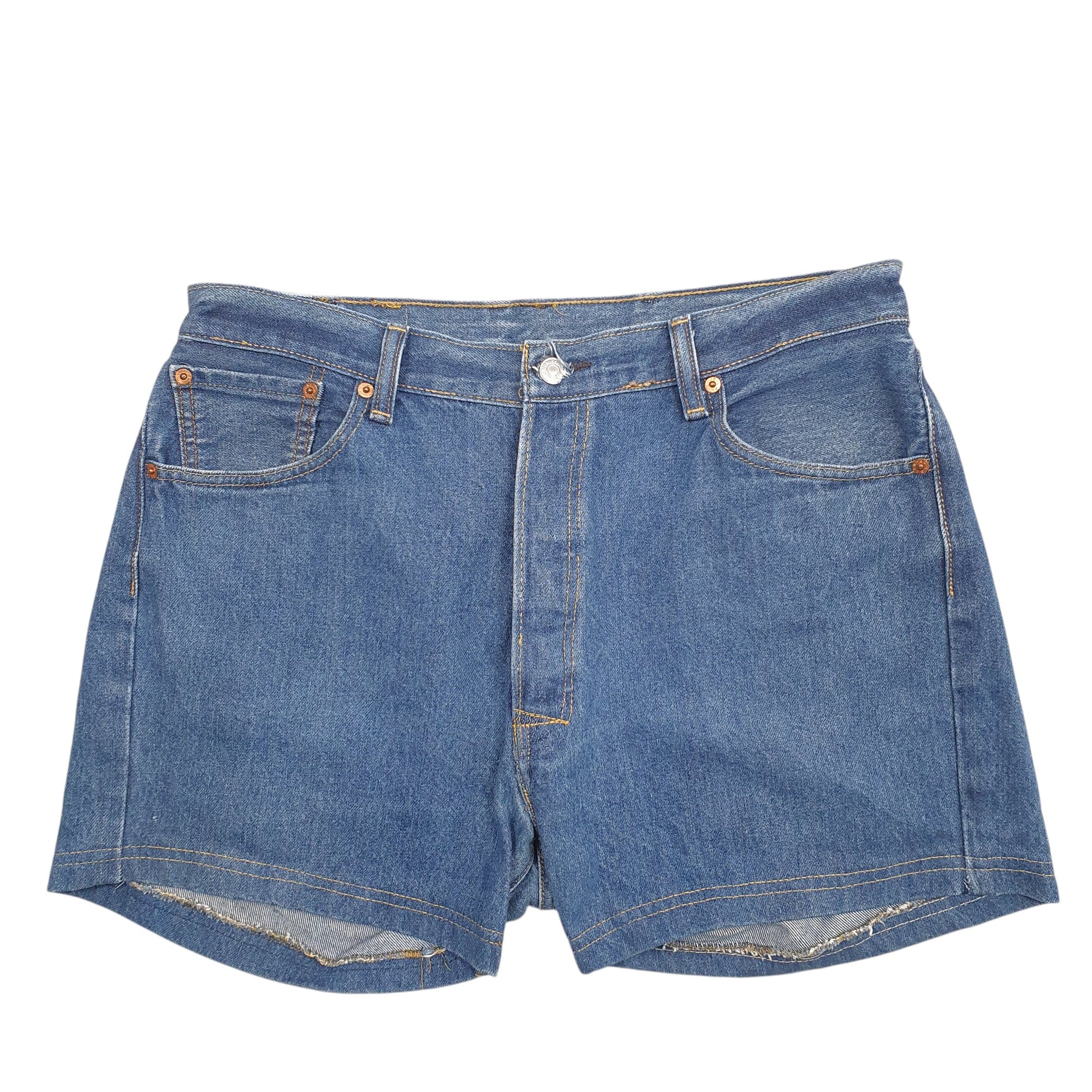 Womens Blue Levis 501 Reworked Jorts Denim Shorts