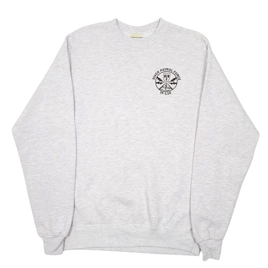 Mens Grey Lee Vintage Heavyweight Gamewardens Vietnam Chapter Crewneck Jumper