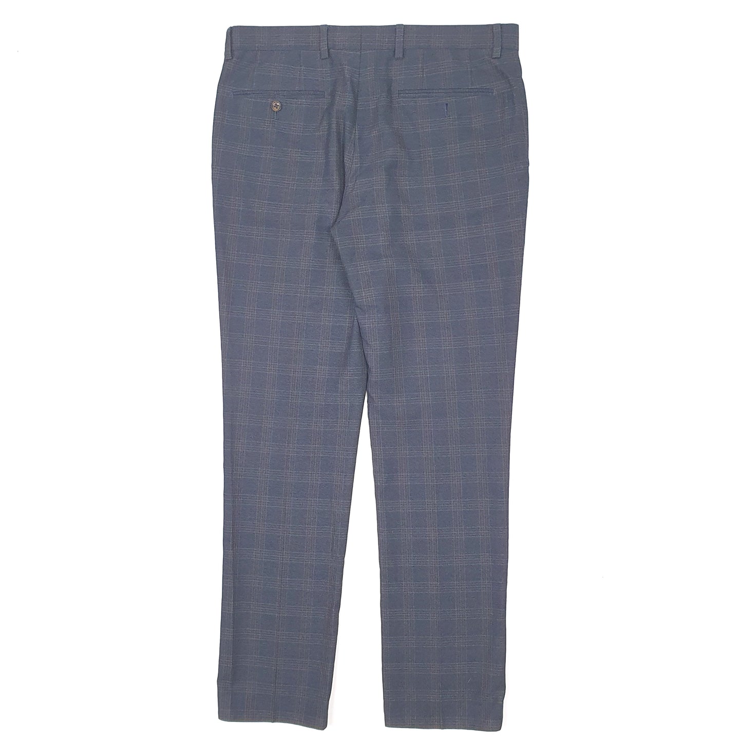 Mens Navy Next Check Formal Trousers