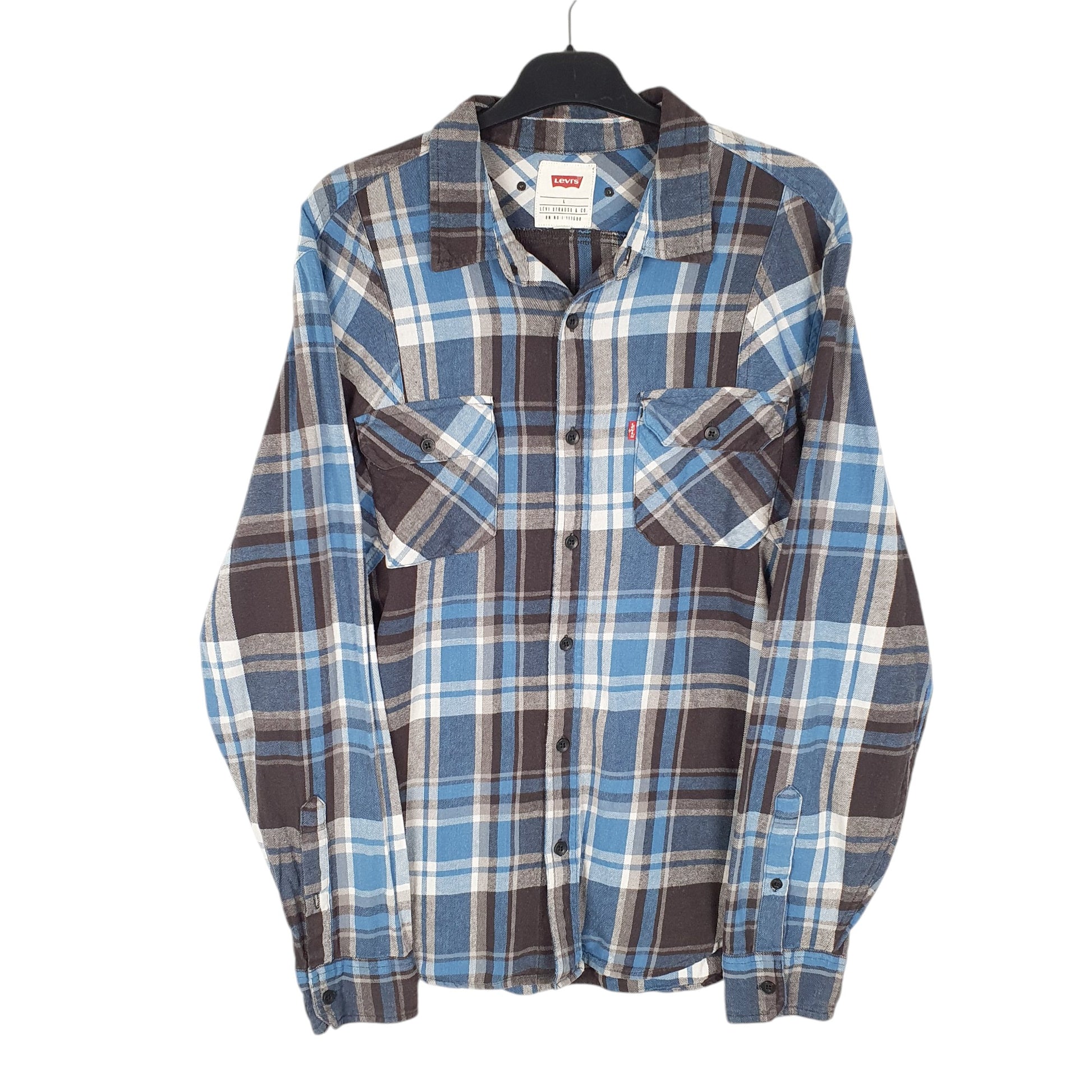 Womens Blue Levis Flannel Lumberjack Long Sleeve Shirt