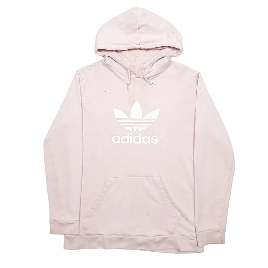 Mens Pink Adidas Spellout Hoodie Jumper