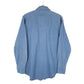 Mens Blue Wrangler Denim Jeans Western Pearl Snap Cowboy Long Sleeve Shirt