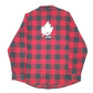 Mens Red Wrangler Lumberjack Fleece Overshirt RL Leaf Long Sleeve Shirt