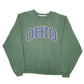 Mens Green Champion Ohio Spellout Crewneck Jumper