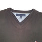 Mens Black Tommy Hilfiger Knit V Neck Jumper