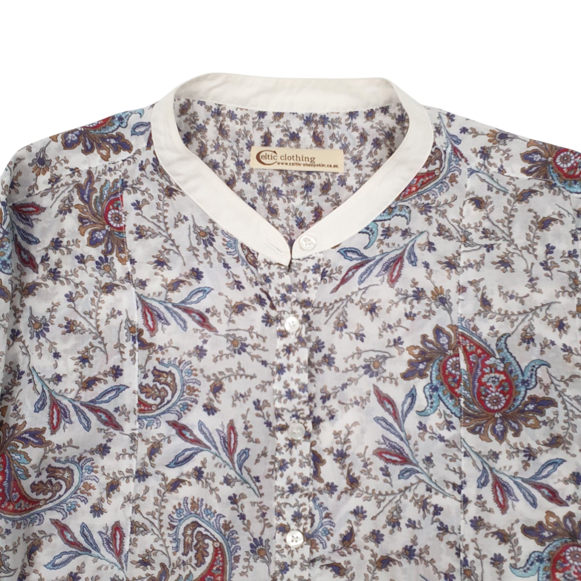 Womens White Celtic Clothing Lightweight Blouse Long Sleeve T Shirt