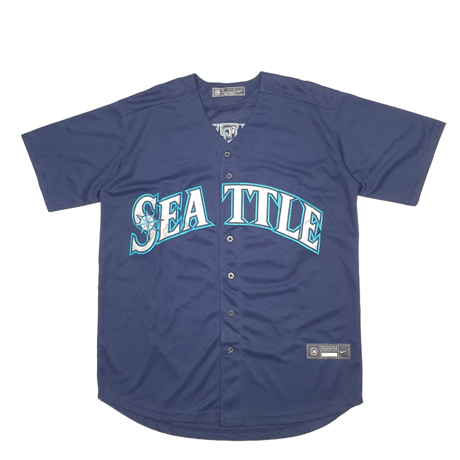 Mens Navy Nike MLB Baseball Jersey Seattle Mariners Short Sleeve T Shirt