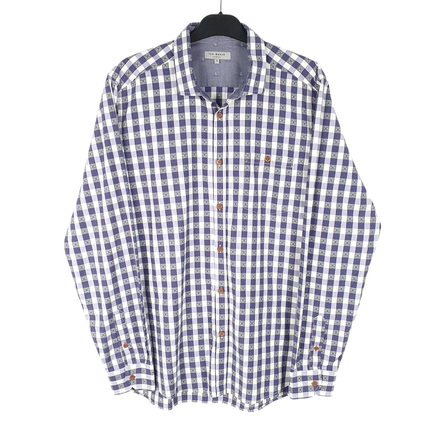 Mens Blue Ted Baker  Long Sleeve Shirt