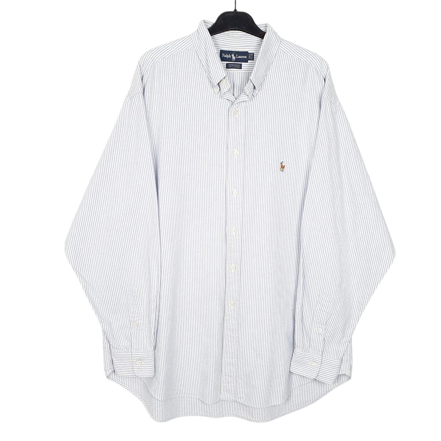 Mens White Polo Ralph Lauren Oxford OCBD Long Sleeve Shirt