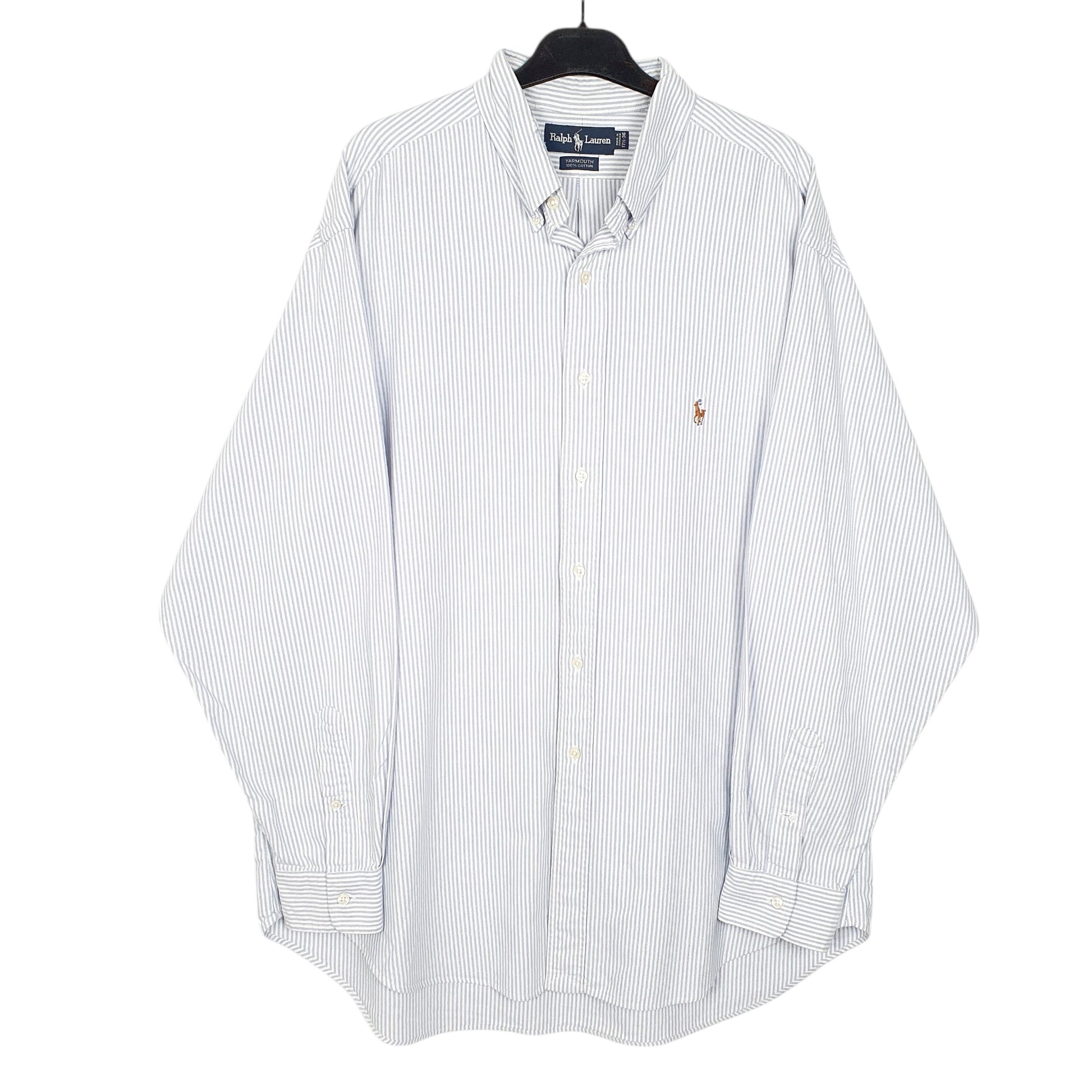 Mens White Polo Ralph Lauren Oxford OCBD Long Sleeve Shirt