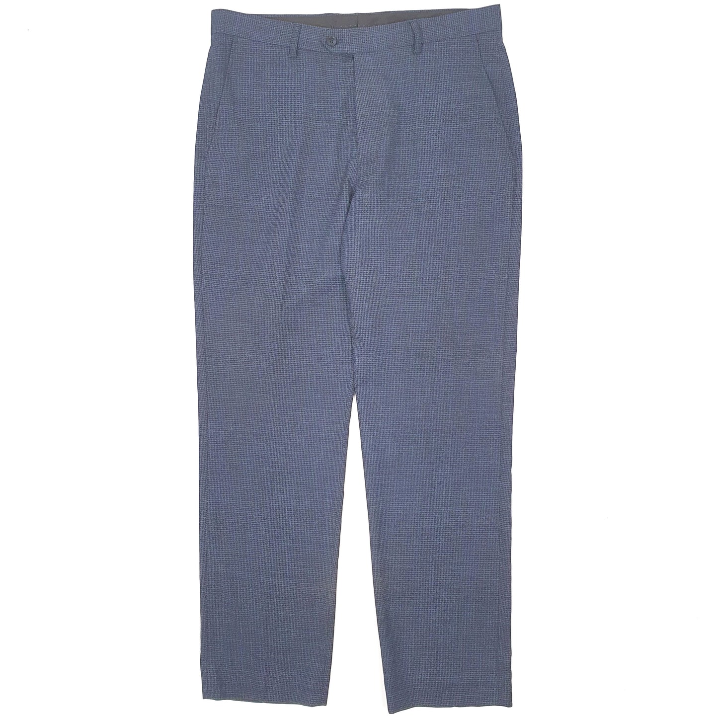 Mens Navy Moss Bros Houndstooth Formal Trousers