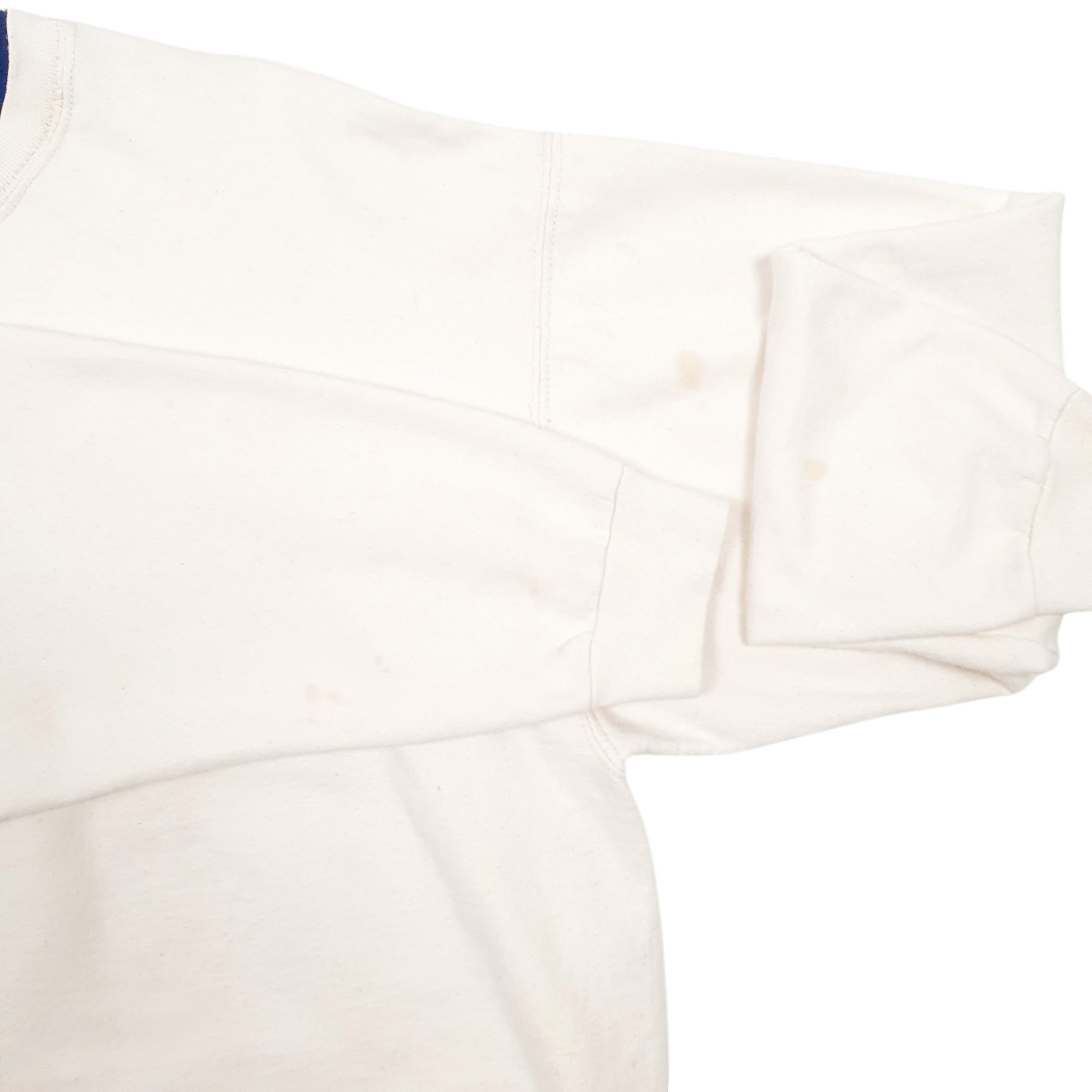 Mens Cream Fruit Of The Loom Vintage 90s Crewneck Jumper