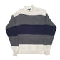 Mens Grey Nautica Knit Chunky Stripe Boat Crewneck Jumper